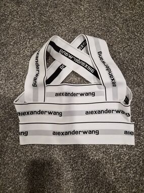 Alexander Wang White and Black Branded Elastic Band